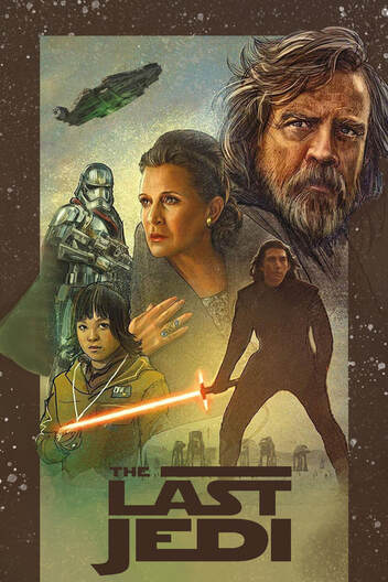 Star Wars Episode VIII The Last Jedi Movie Poster edited by Danny Beaton based on the mural art of Jason Palmer.