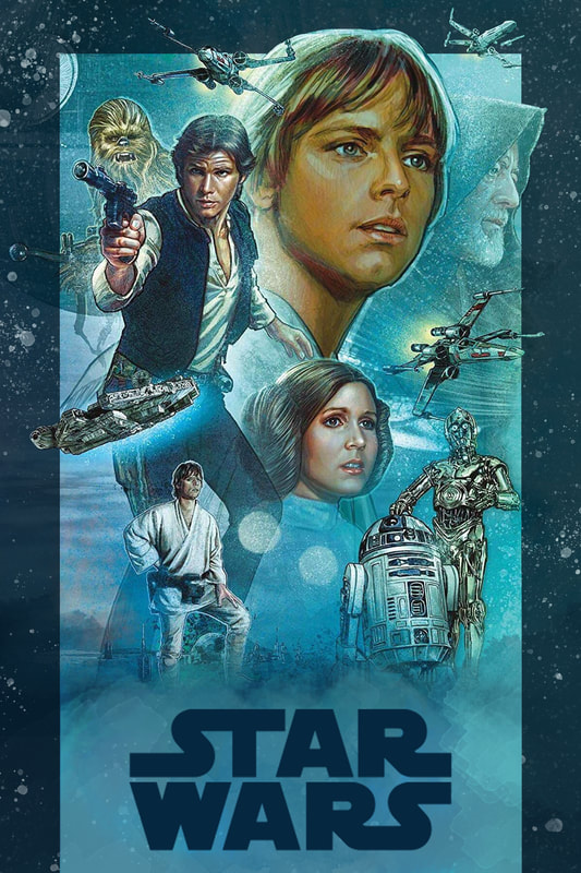 Star Wars Episode IV A New Hope Movie Poster edited by Danny Beaton based on the mural art of Jason Palmer.