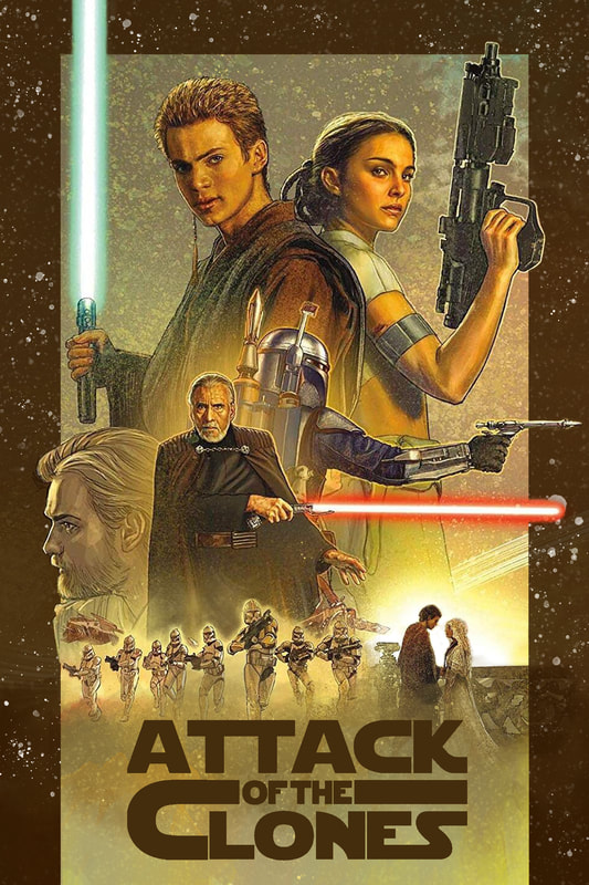 Star Wars Episode II Attack of the Clones Movie Poster edited by Danny Beaton based on the mural art of Jason Palmer.
